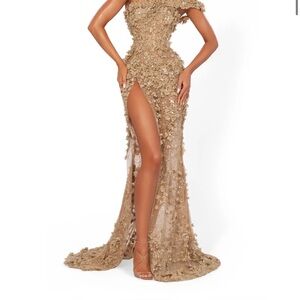 Elegant Tan Evening Gown